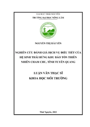 Nghiên Cứu Đánh Giá Dịch Vụ Điều Tiết Tại Khu Bảo Tồn