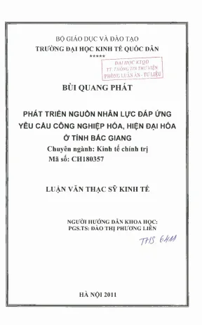 Phát triển nguồn nhân lực cho công nghiệp hóa và hiện