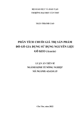 Phân Tích Giá Trị Sản Phẩm Đồ Gỗ Gia Dụng Từ Gỗ Keo Acacia