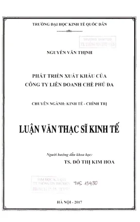 Phát Triển Xuất Khẩu Của Công Ty Liên Doanh Chế Phú Đa