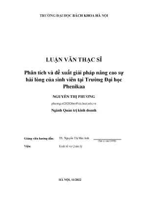 Nâng cao sự hài lòng của sinh viên tại Trường Đại học