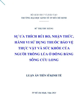 Nghiên Cứu Sự Ảnh Hưởng Của Thuốc Bảo Vệ Thực Vật Đến