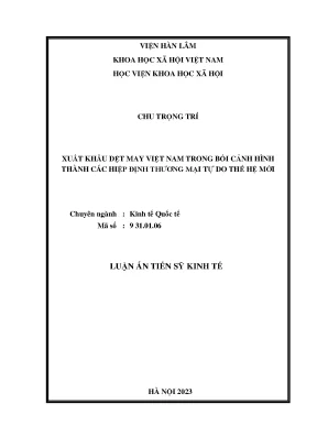 Xuất Khẩu Dệt May Việt Nam Trong Bối Cảnh Hiệp Định