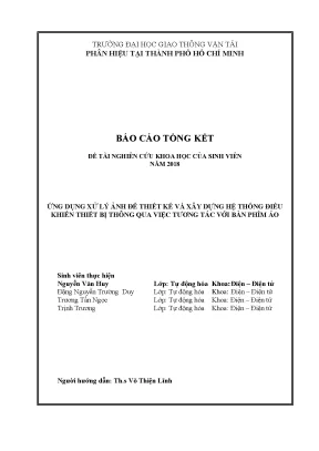 Hệ Thống Nhận Dạng Bàn Phím Ảo: Ứng Dụng Xử Lý Ảnh Trong 
