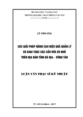 Nâng cao hiệu quả quản lý và khai thác cầu tại Bà Rịa -