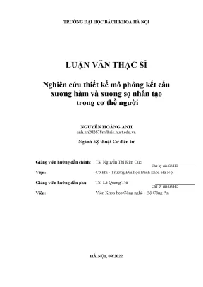 Nghiên cứu thiết kế mô phỏng xương hàm và xương sọ nhân