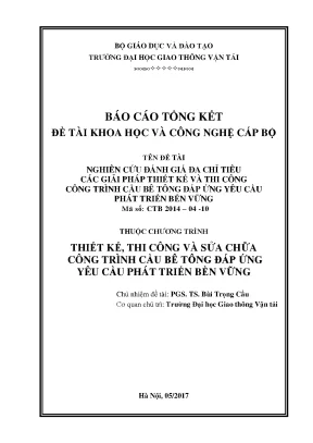 Đánh Giá Đa Chỉ Tiêu Trong Thiết Kế Và Thi Công Cầu Bê 