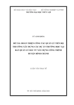 Nâng cao quản lý tiến độ thi công xây dựng dự án trường