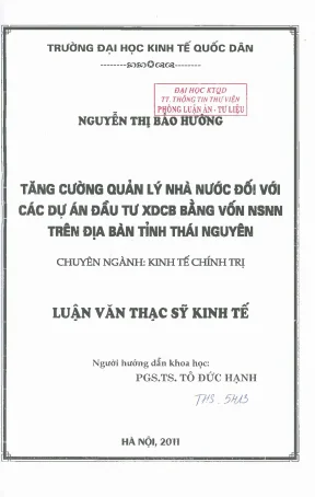 Tăng Cường Quản Lý Nhà Nước Đối Với Các Dự Án Đầu Tư Xây