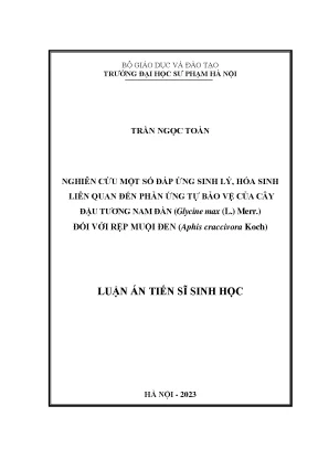 Nghiên Cứu Phản Ứng Tự Bảo Vệ Của Cây Đậu Tương Nam Đàn 