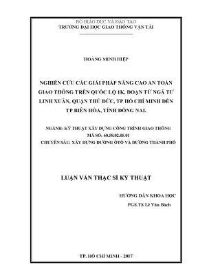 Giải Pháp Nâng Cao An Toàn Giao Thông Trên Quốc Lộ 1K