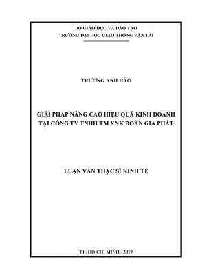 Giải Pháp Nâng Cao Hiệu Quả Kinh Doanh Tại Công Ty TNHH