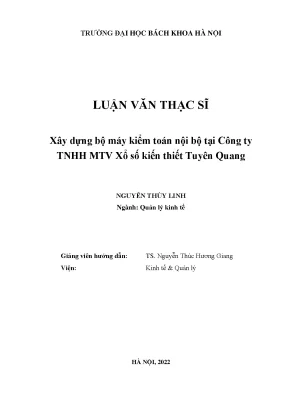 Xây Dựng Bộ Máy Kiểm Toán Nội Bộ Tại Công Ty TNHH MTV Xổ