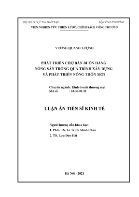 Phát Triển Chợ Bán Buôn Hàng Nông Sản Trong Xây Dựng