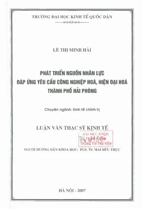 Phát Triển Nguồn Nhân Lực Đáp Ứng Yêu Cầu Công Nghiệp