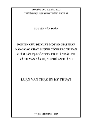 Giải Pháp Nâng Cao Chất Lượng Tư Vấn Giám Sát Tại Công