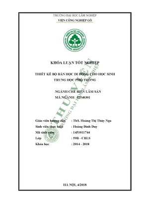 Thiết Kế Bộ Bàn Học Di Động Cho Học Sinh Trung Học