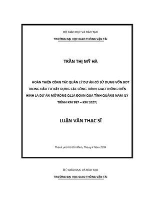 Quản Lý Dự Án Đầu Tư Xây Dựng Giao Thông Sử Dụng Vốn