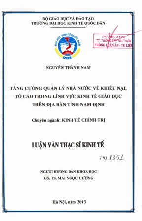 Nâng cao quản lý nhà nước về khiếu nại và tố cáo trong