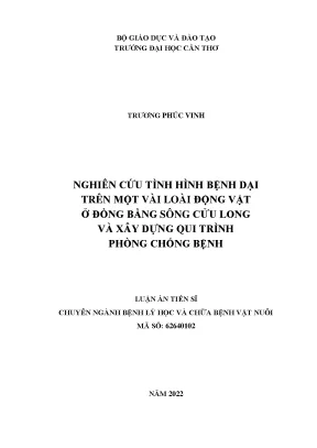 Nghiên Cứu Bệnh Dại Ở Động Vật Tại Đồng Bằng Sông Cửu Long