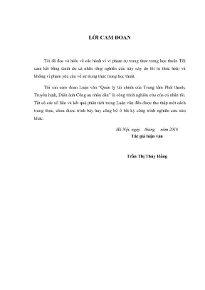 Quản lý tài chính hiệu quả tại Trung tâm Phát thanh,