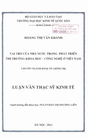 Vai trò của Nhà nước trong phát triển thị trường khoa