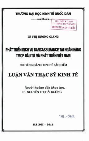 Nghiên Cứu Phát Triển Dịch Vụ Bancassurance Tại Ngân 