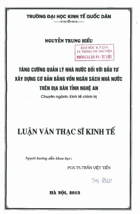 Tăng Cường Quản Lý Nhà Nước Đối Với Đầu Tư Xây Dựng Bằng
