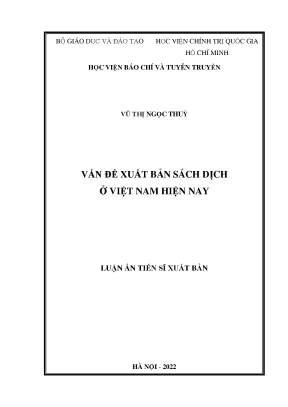 Xuất Bản Sách Dịch Ở Việt Nam: Thực Trạng Và Giải Pháp