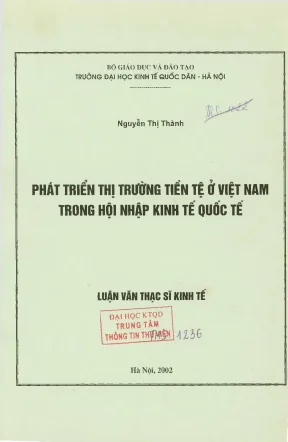 Phát Triển Thị Trường Tiền Tệ Việt Nam Trong Hội Nhập