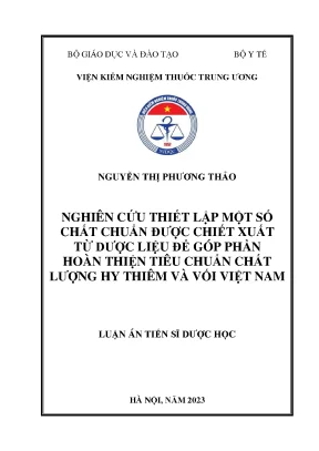 Nghiên Cứu Thiết Lập Chất Chuẩn Từ Dược Liệu Hy Thiêm Và 