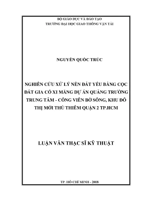 Nghiên Cứu Xử Lý Nền Đất Yếu Bằng Cọc Đất Gia Cố Xi Măng