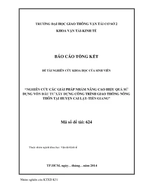 Nâng Cao Hiệu Quả Sử Dụng Vốn Đầu Tư Xây Dựng Công Trình 