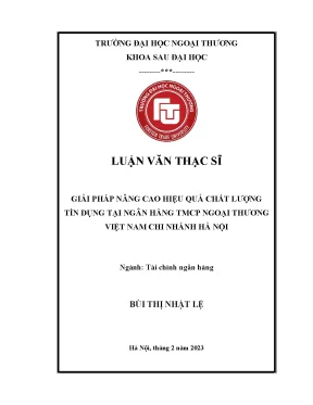 Giải Pháp Nâng Cao Chất Lượng Tín Dụng Tại Ngân Hàng