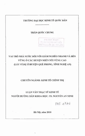 Vai trò của Nhà nước trong việc giảm nghèo nhanh và bền