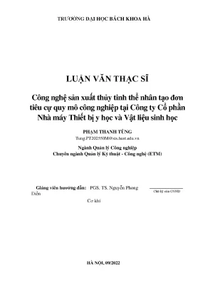 Công Nghệ Sản Xuất Thủy Tinh Thể Nhân Tạo Tại Công Ty Cổ
