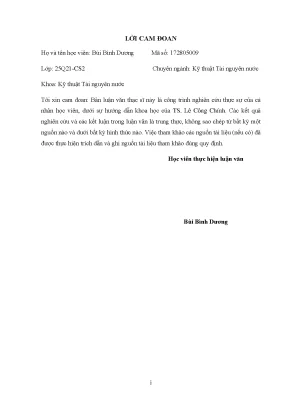 Nghiên Cứu Chất Lượng Nước Lưu Vực Sông Cái Tỉnh Ninh Thuận
