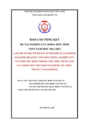 Nâng cao Tính Tự Học của Sinh Viên Không Chuyên Anh Tại 
