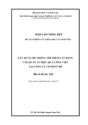 Xây Dựng Hệ Thống Thẻ Điểm Cân Bằng Để Quản Lý Hiệu Quả
