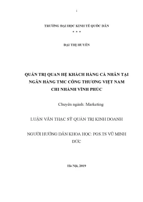 Quản Trị Quan Hệ Khách Hàng Cá Nhân Tại Ngân Hàng TMCP
