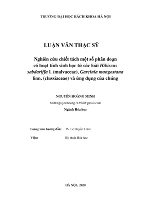 Nghiên cứu chiết tách hoạt chất sinh học từ Hibiscus