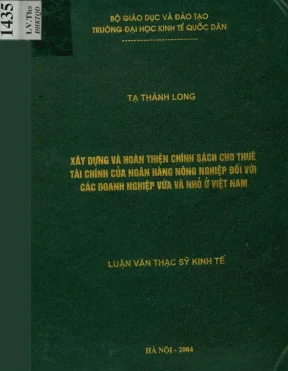 Xây Dựng Chính Sách Cho Thuê Tài Chính Hỗ Trợ Doanh