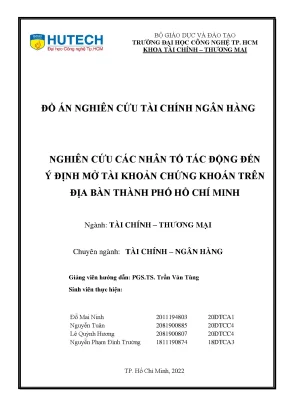 Nghiên Cứu Các Nhân Tố Ảnh Hưởng Đến Ý Định Mở Tài Khoản 