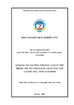 Nghiên Cứu Tín Ngưỡng Thờ Mẫu Tam Tứ Phủ Trong Du Lịch