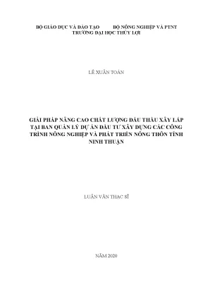 Giải Pháp Nâng Cao Chất Lượng Đấu Thầu Xây Lắp Tại Ninh