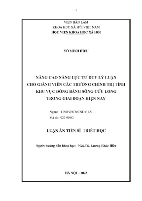 Nâng Cao Năng Lực Tư Duy Lý Luận Cho Giảng Viên Các
