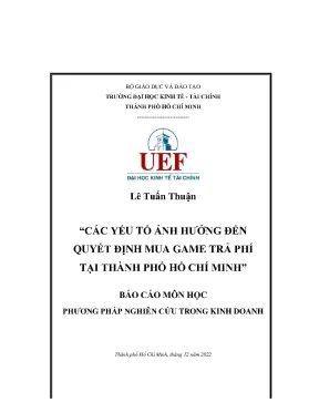 Yếu Tố Ảnh Hưởng Đến Quyết Định Mua Game Trả Phí Tại TP 