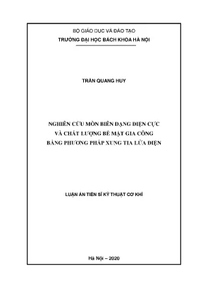 Nghiên Cứu Mòn Biên Dạng Điện Cực và Chất Lượng Bề Mặt