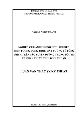 Nghiên Cứu Ảnh Hưởng Cốt Liệu Đến Hiện Tượng Bong Tróc