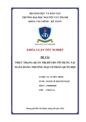 Quản Trị Rủi Ro Tín Dụng Tại Ngân Hàng Thương Mại: Thực